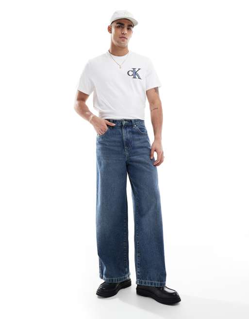 Camiseta blanca holgada con parche del logo de Calvin Klein Jeans, 3 de 4