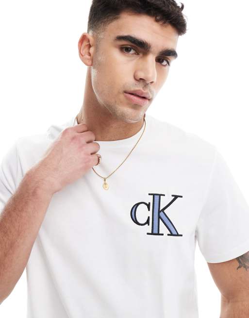 Camiseta blanca holgada con parche del logo de Calvin Klein Jeans, 4 de 4