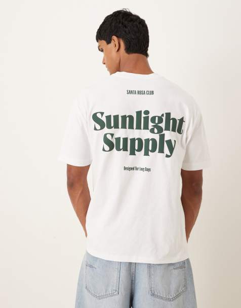 Camiseta blanca holgada con texto estampado en la espalda de tejido grueso de ASOS DESIGN - view 1