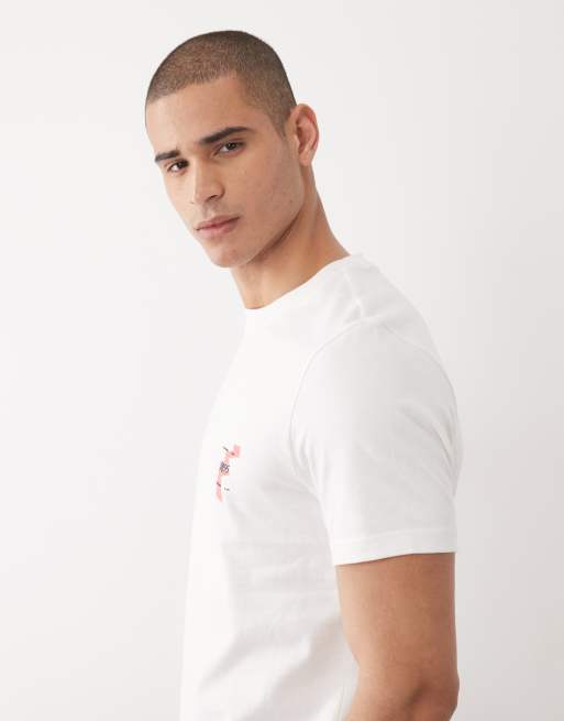 Camiseta blanca holgada de manga corta con estampado gráfico de Hugo Boss, 4 de 5