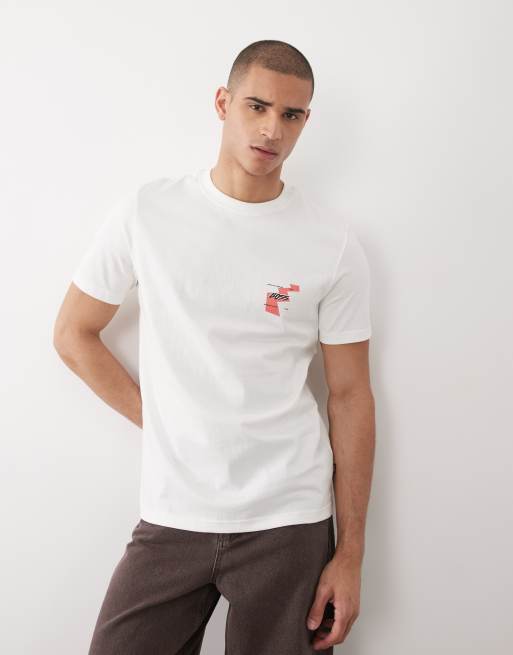 Camiseta blanca holgada de manga corta con estampado gráfico de Hugo Boss, 5 de 5