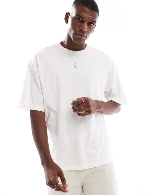 Camiseta blanca holgada de manga corta de Hollister