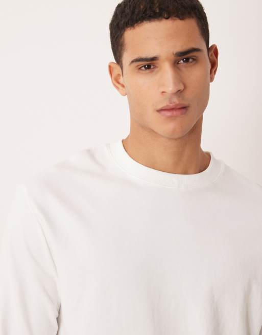 Camiseta blanca holgada de manga larga de tejido grueso suave de ASOS DESIGN, 5 de 5