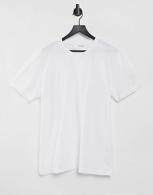 Camiseta blanca holgada de piqué de Selected Homme