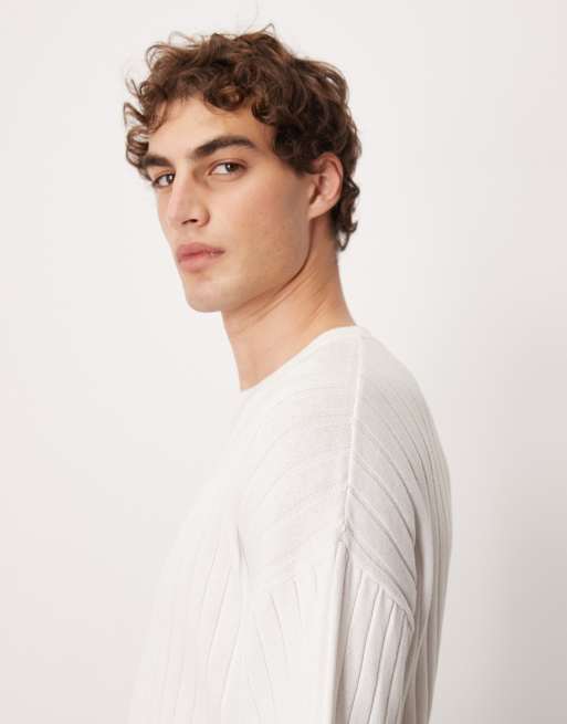 Camiseta blanca holgada de punto acanalado de ASOS DESIGN, 4 de 5
