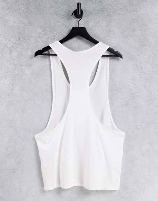 Camiseta blanca sin mangas con espalda de nadador extrema de ASOS DESIGN - WHITE, 2 de 4