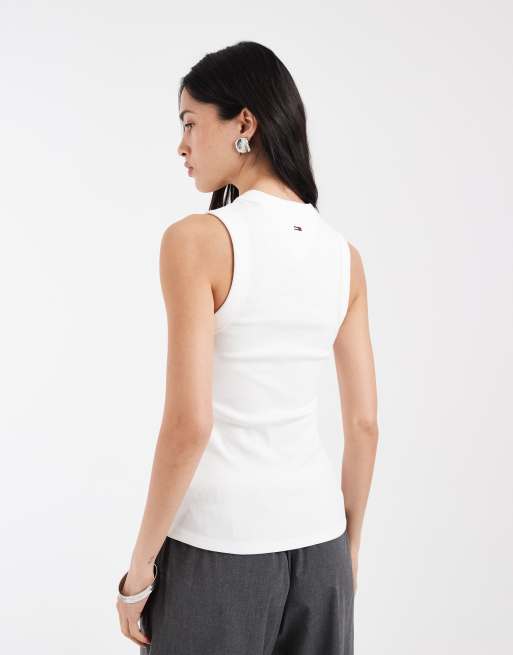Camiseta blanca sin mangas con logo de estrella Novelty de Tommy Jeans, 4 de 4