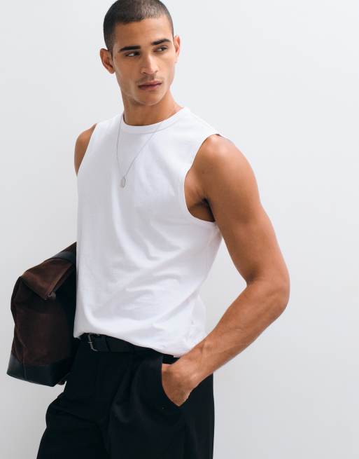 Camiseta blanca sin mangas de corte estándar BreatheMAX™ Lite de ASOS DESIGN , 3 de 5
