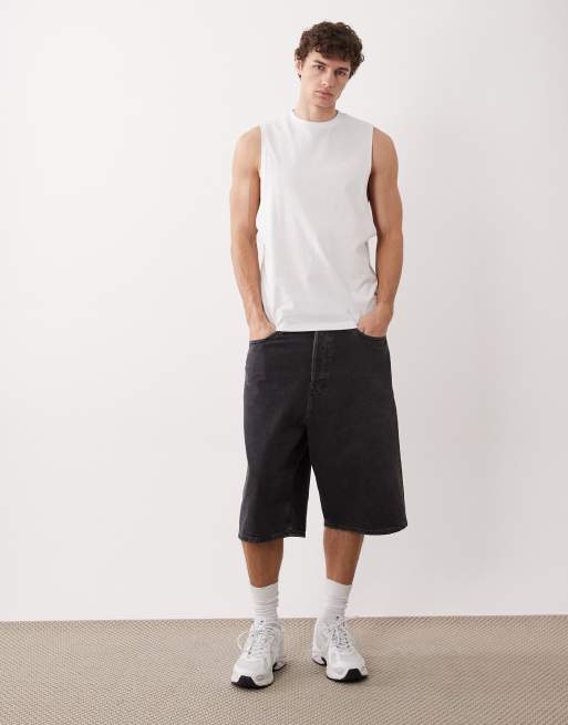 Camiseta blanca sin mangas de corte estándar con sisas caídas de ASOS DESIGN, 2 de 5