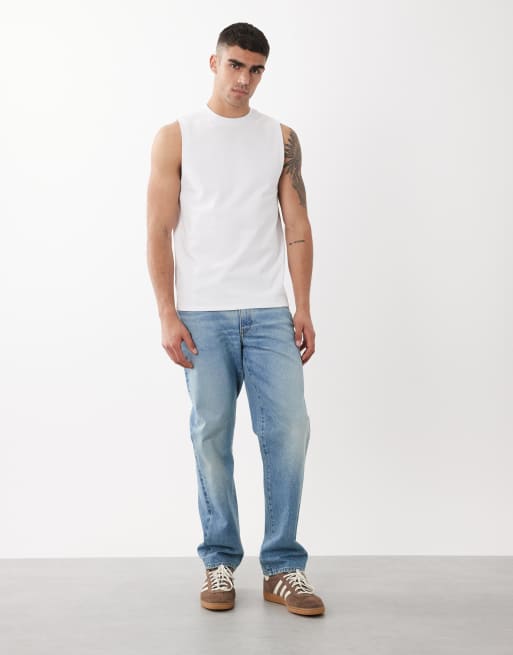 Camiseta blanca sin mangas de corte estándar de ASOS DESIGN Circular Design Collection, 2 de 5
