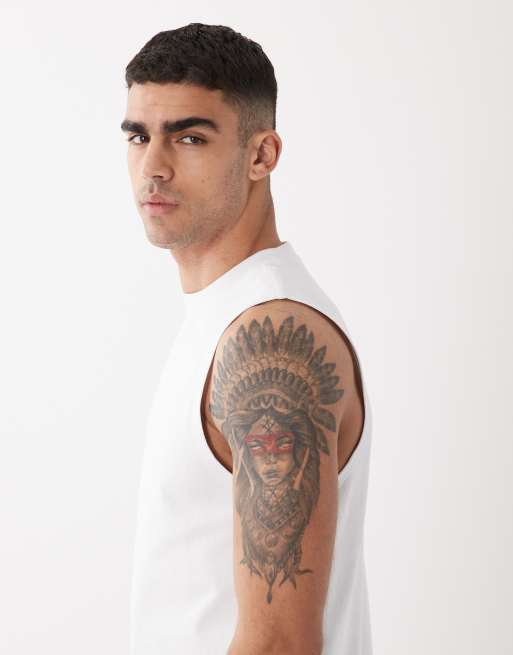Camiseta blanca sin mangas de corte estándar de ASOS DESIGN Circular Design Collection, 4 de 5
