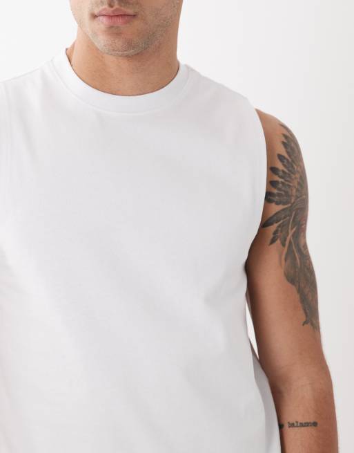 Camiseta blanca sin mangas de corte estándar de ASOS DESIGN Circular Design Collection, 5 de 5