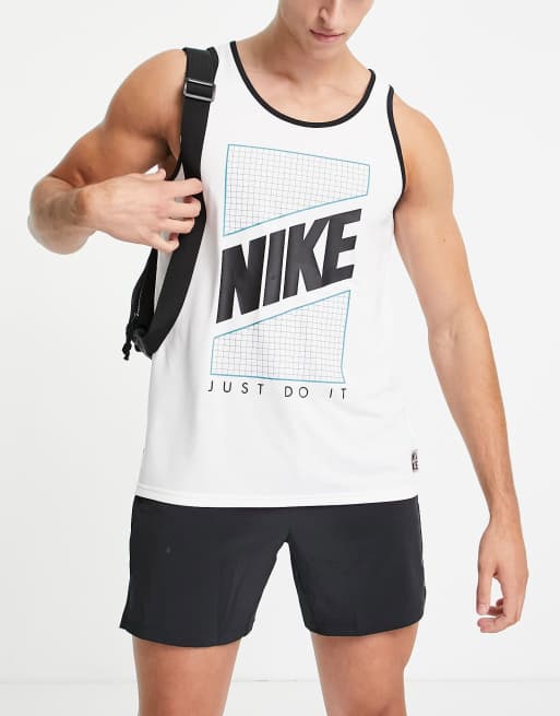 Camiseta blanca sin mangas Hydroguard de Nike Swimming