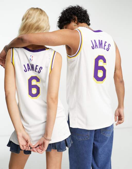 Camiseta sin mangas morada unisex NBA LA Lakers LeBron James Swingman de  Nike Basketball