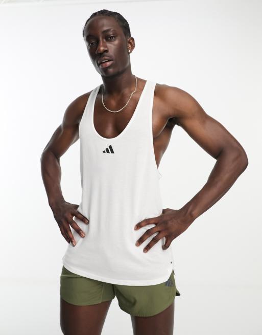 Camiseta blanca sin mangas Workout de adidas Training ASOS
