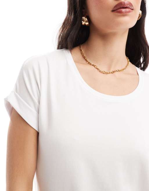 Camiseta blanca suave con cuello redondo de Only , 2 de 4
