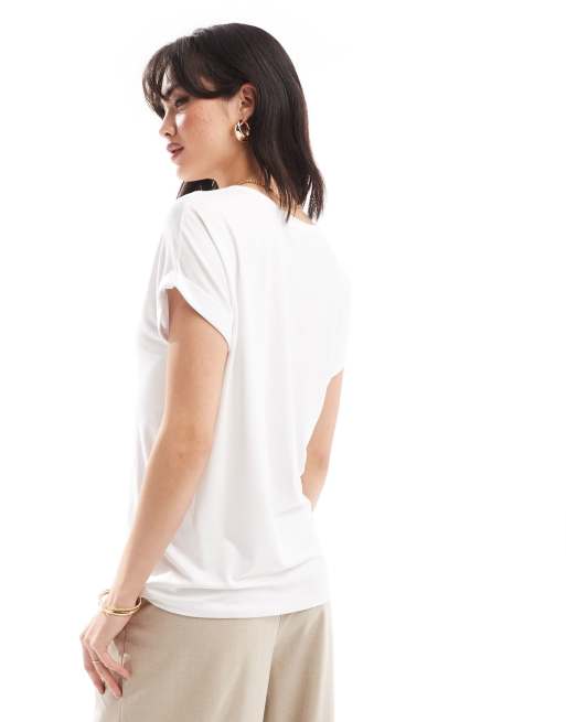 Camiseta blanca suave con cuello redondo de Only , 4 de 4