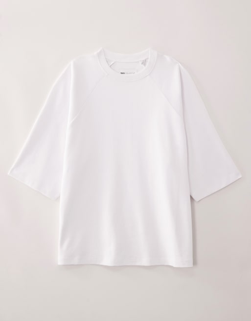 Camiseta blanca ultragrande con mangas raglán de ASOS COLLECTIVE AC-T-255 , 6 de 7