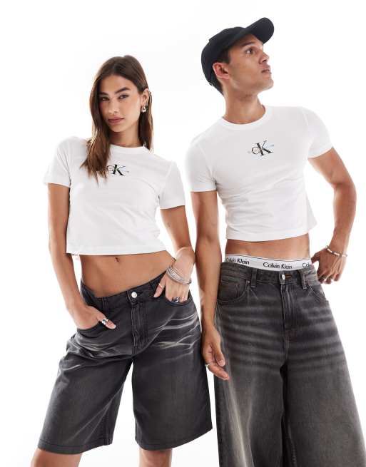 Camiseta blanca unisex con diseño encogido Pride de Calvin Klein Jeans