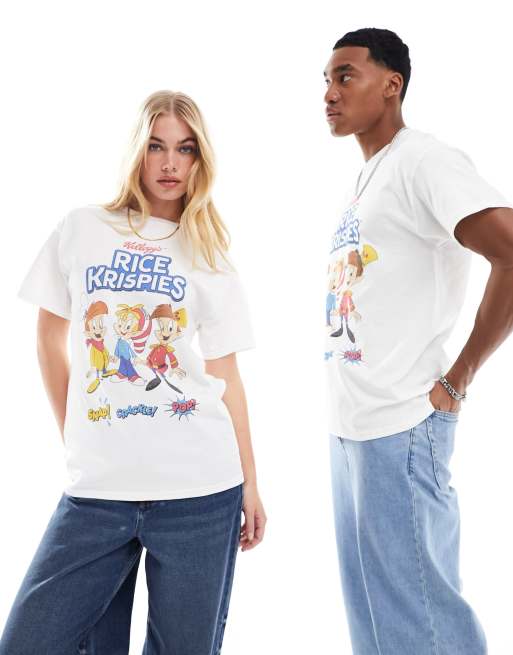 Camiseta blanca unisex con estampado con licencia de Rice Krispies de Kellogg's de ASOS DESIGN , 4 de 4