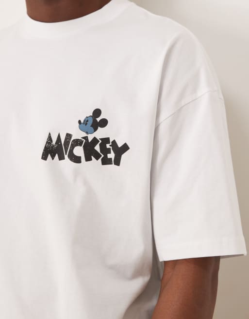 Camiseta blanca unisex de corte cuadrado extragrande con estampados de Mickey Mouse de Disney de ASOS DESIGN, 4 de 4