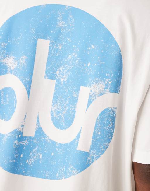 Camiseta blanca unisex extragrande con estampado "Blur" de ASOS DESIGN, 2 de 4