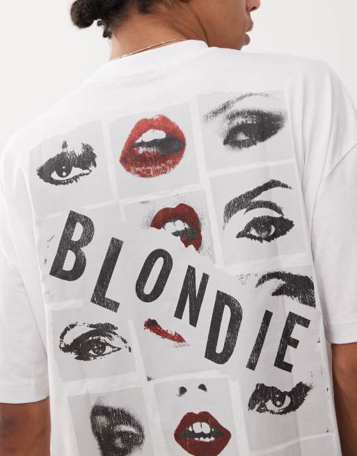 Camiseta blanca unisex extragrande con estampado con licencia de "Blondie" de ASOS DESIGN