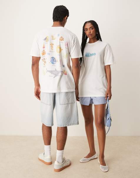 Camiseta blanca unisex extragrande con estampado de "Buscando a Nemo" de Disney Pixar de ASOS DESIGN - view 1