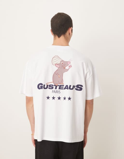 Camiseta blanca unisex extragrande con estampado de "Ratatouille" de Disney Pixar de ASOS DESIGN, 2 de 4