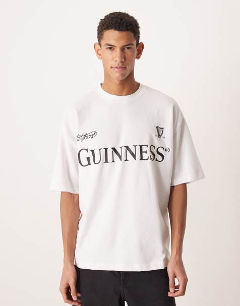 Camiseta blanca unisex extragrande con estampado "Guinness" de ASOS DESIGN - view 1