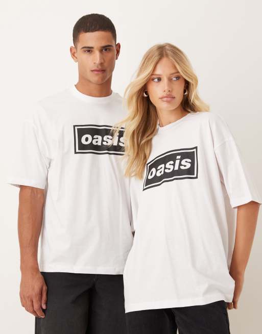 Camiseta blanca unisex extragrande con estampado "OASIS" de ASOS DESIGN , 4 de 4