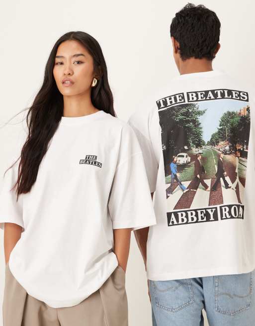 Camiseta blanca unisex extragrande con estampado "The Beatles" de ASOS DESIGN, 2 de 4