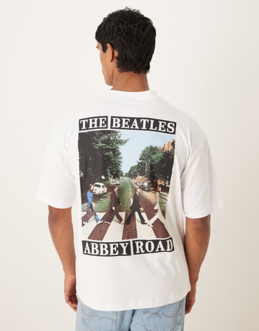 Camiseta blanca unisex extragrande con estampado "The Beatles" de ASOS DESIGN, 4 de 4