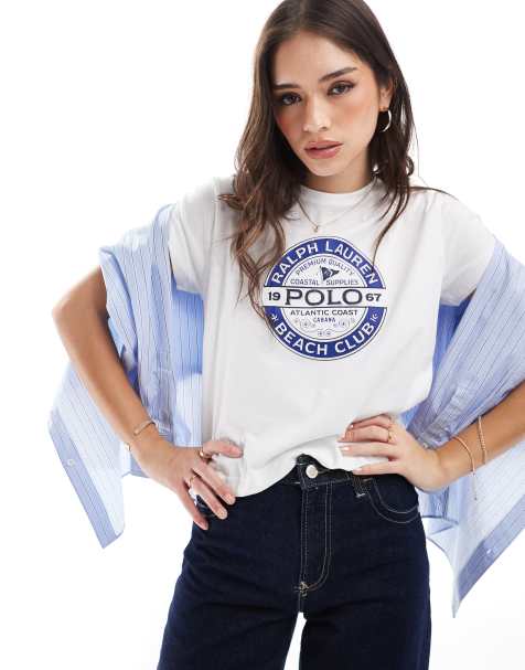 Camiseta blanca y azul con estampado en el pecho de Polo Ralph Lauren - view 1
