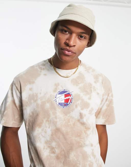 Camiseta blanca y beis holgada con efecto tie dye de algodón de la colección cápsula Collegiate exclusiva de Tommy Jeans - WHITE
