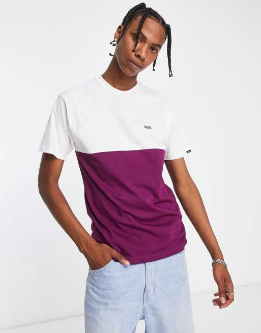 Camiseta blanca y burdeos con dise o color block de Vans