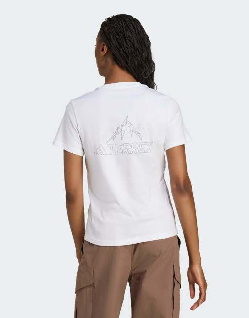 Camiseta blanca y gris tres con diseño gráfico Terrex de adidas Performance, 2 de 4