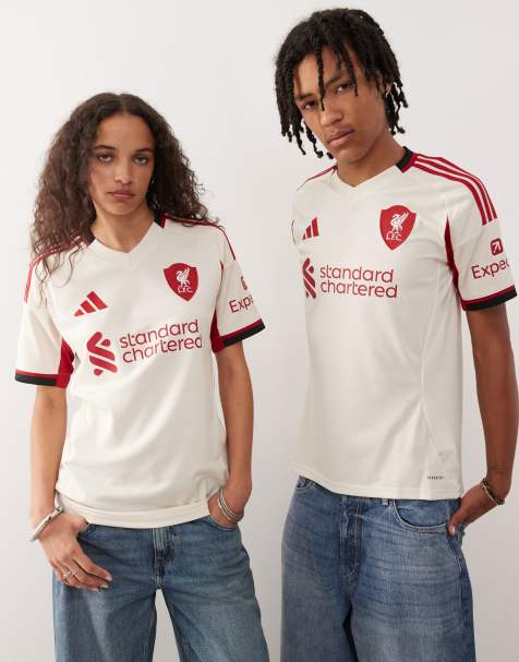 Camiseta blanca y roja con diseño de la segunda equipación del Liverpool 25/26 de adidas Football - view 1