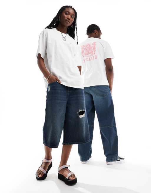 Camiseta blanca y rosa de manga corta con estampado de tigres de Dickies, 4 de 4