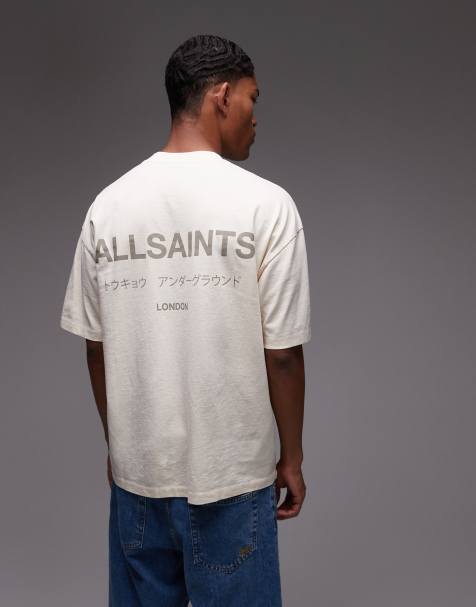 Camiseta blanco arena Underground de AllSaints - view 1