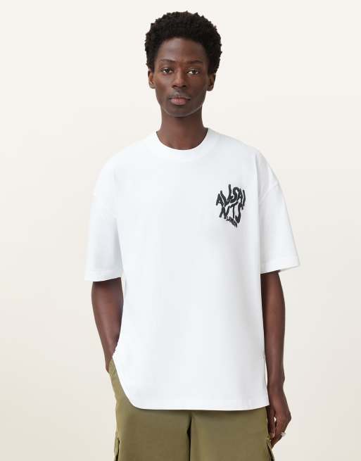 Camiseta blanco Ashen de manga corta con cuello redondo Orlando de AllSaints