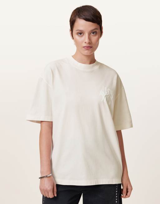 Camiseta blanco ceniza con cuello redondo Orlando Etta de AllSaints
