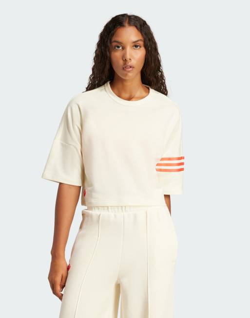 Camiseta blanco crema y color coral intenso Neuclassics de adidas Originals
