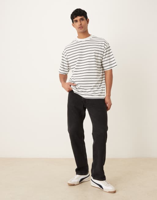 Camiseta blanco hueso a rayas extragrande de ASOS DESIGN, 2 de 5