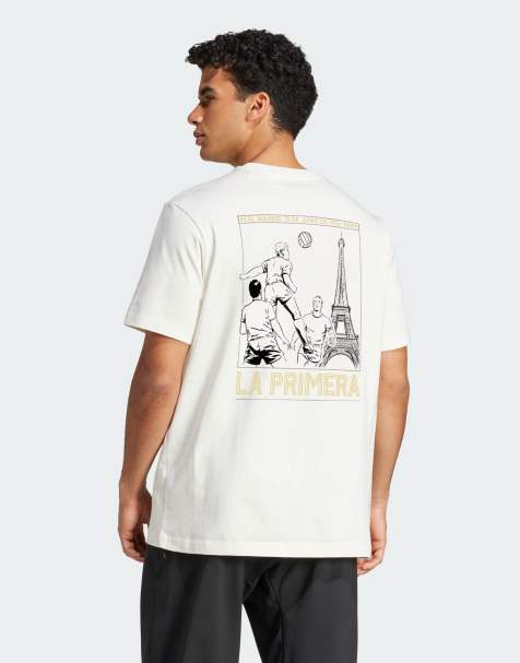 Camiseta blanco hueso con diseño del Real Madrid de tejido grueso de algodón de adidas Football - view 1