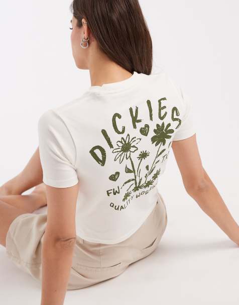 Camiseta blanco hueso con diseño encogido y estampado en la espalda Cherry Fork exclusiva en ASOS de Dickies - view 1