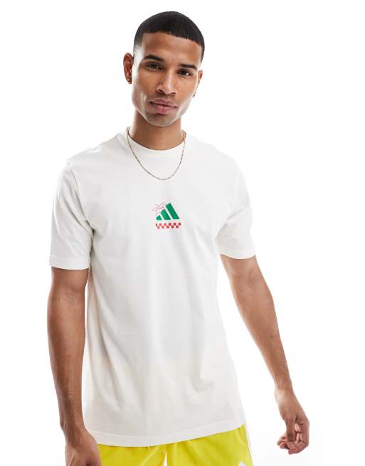 Camiseta blanco hueso con estampado de pizza de adidas Sportswear, 4 de 4