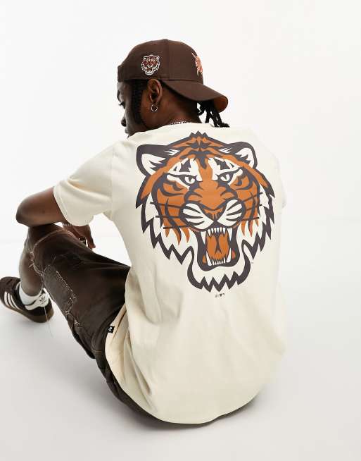 Camiseta blanco hueso con estampado en el pecho y la espalda de los Detroit Tigers de 47 Brand 