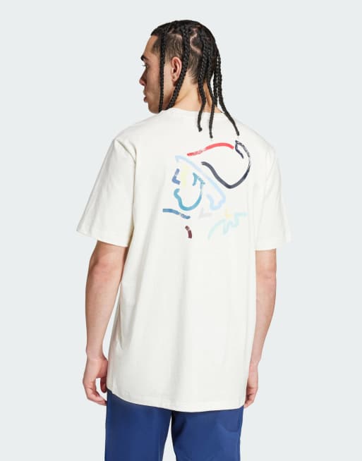 Camiseta blanco hueso con estampado gráfico del Ajax de Ámsterdam Seasonal de adidas Football
