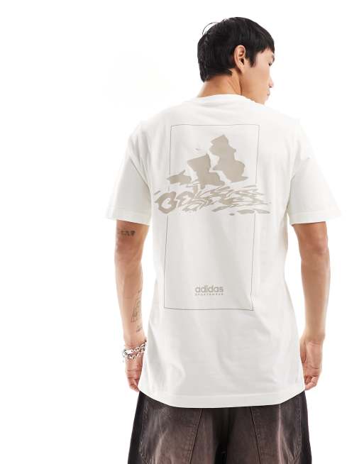 Camiseta blanco hueso con estampado gráfico en la espalda de adidas Training